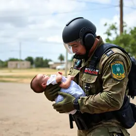 policiais militares salvam bebê engasgado